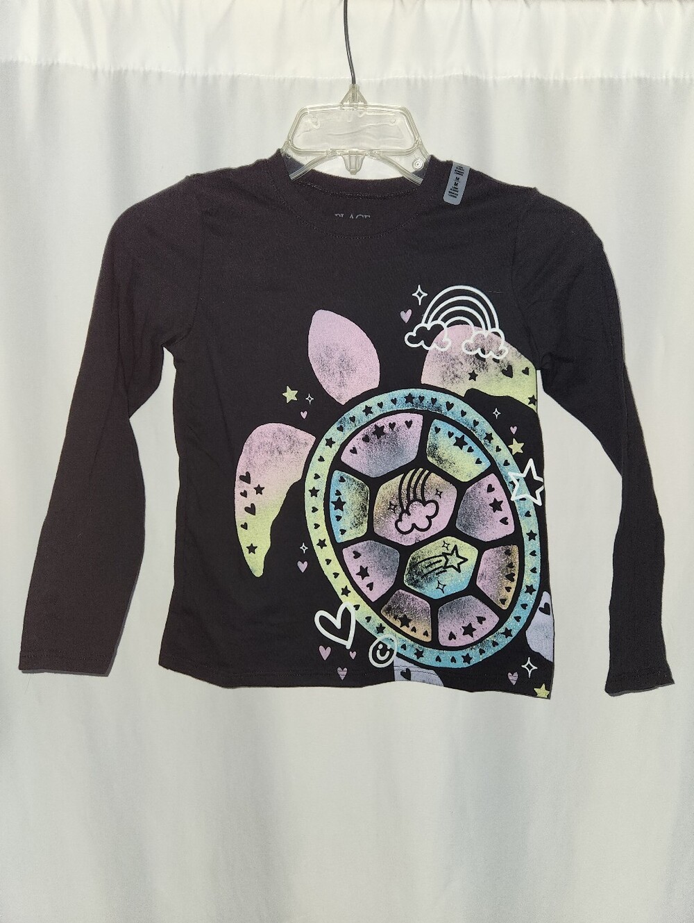 Girls Black Long-Sleeve Turtle Graphic Top #playful #whimsical #trendy #artsy